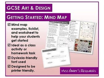GCSE Art & Design Exam Guide - Mind Maps - Examples and Worksheet