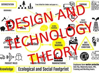 GCSE Retrieval Practice Design Technology D&T Knowledge Organiser Theory - Eco / Social Footprint