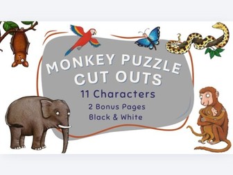 Monkey Puzzle Character Cut Outs