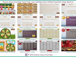 Ability Modal Verbs Kooky Class Spanish PowerPoint Game-An Original by Ernesto