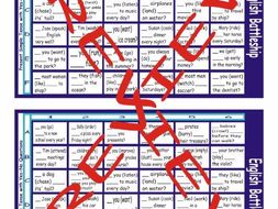 Present Simple Tense with Yes-No Questions Battleship Board Game