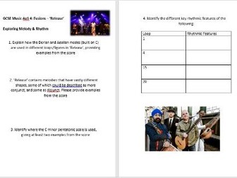 GCSE Music: Fusions - 'Release' workpack