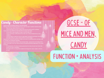 GCSE English - Of Mice and Men, Candy Character Function + Quotes
