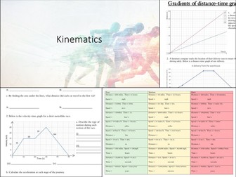 Kinematics/Motion Topic - Presentation & 5 Worksheets - (GCSE/equivalent)