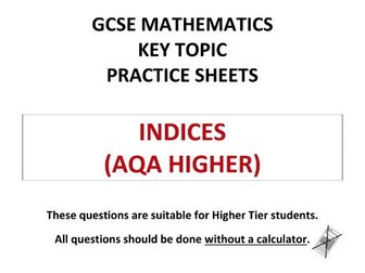GCSE 9-1 Maths Exam Style Questions on Indices (AQA Higher)