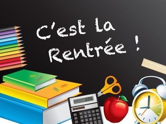 PowerPoint presentation in French and English about "la rentree", with vocab revision