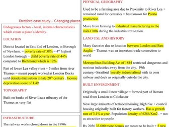 Alevel Geography Case Study Stratford