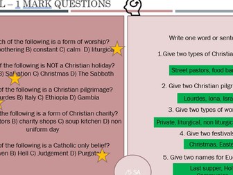 AQA Religious studies Christianity revision bundle