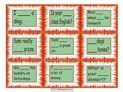 Have, Has. Do, Like & Favorites Cards 4 Pages = 36 Cards