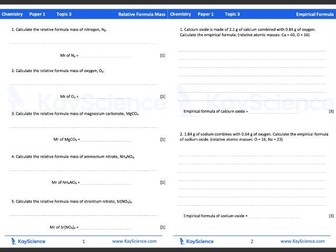 C3 Quantitative Chemistry // Exam Practice Booklet // GCSE Chemistry // AQA Combined // KayScience