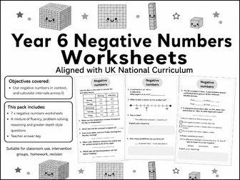 YEAR 6 PLACE VALUE - Negative Numbers