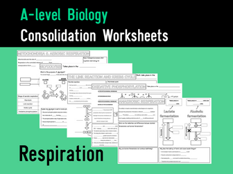A-level Biology Respiration Summary Worksheet Bundle