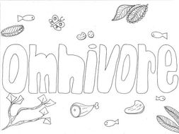 Omnivore Colouring Page