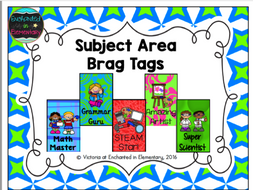 Brag Tags- Subject Area Set