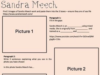 Art/Textiles - Sandra Meech - Artist Research Worksheet