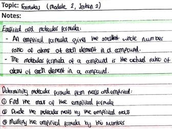 OCR A A-Level Chemistry: Formulas and Equations