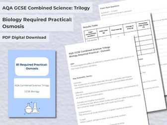 AQA GCSE Biology Required Practical: Osmosis - Student Worksheet & AQA‑Style Mark Scheme