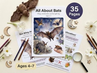 All About Bats Worksheets | Echolocation Nocturnal Animals | Ages 4-7 | PDF