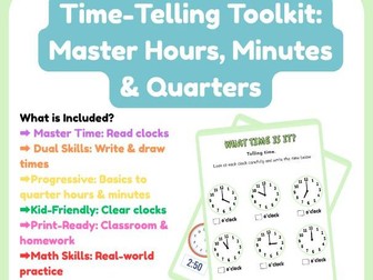 Time Tellers: A Hands-On Clock Reading Activity Pack