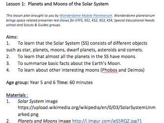 Primary Science KS2: Moons and Solar System Lesson Plan