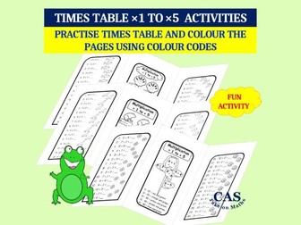 Times Tables ×1 to ×5 Colouring Activity-Multiplication Facts