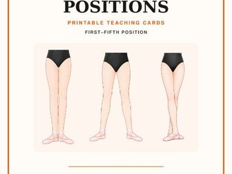Ballet Feet Positions Printable Cards