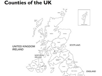 Year 3-Geography- UK Counties and Major Cities (2 Lessons)