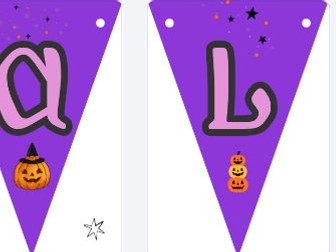 Halloween Bunting triangle cut outs for wall display
