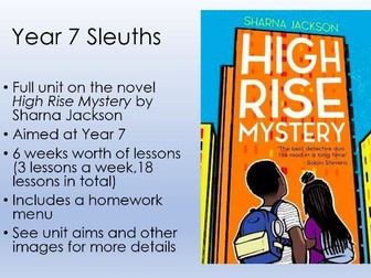 High Rise Mystery Unit KS3