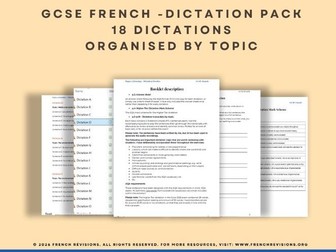 18 Exam-Style Dictations - GCSE French Higher Tier – AQA Dictation Practice Pack