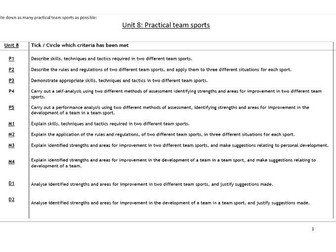 BTEC L3 Practical Team Sport Workbook