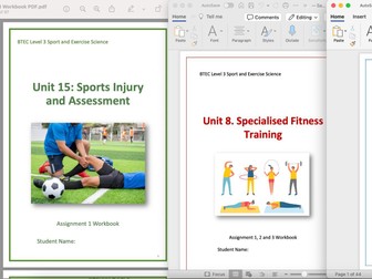 BTEC L3 Sport and Exercise Science Units 8 & 15 Resource Bundle