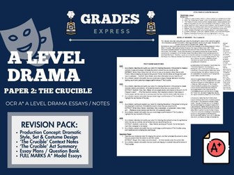 OCR A LEVEL DRAMA: Paper 2 The Crucible A/A* Model Essays & Notes