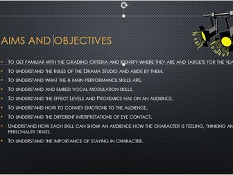 An Actors toolbox: An introduction to performance skills for year 7