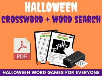 Printable Halloween Crossword and Wordsearch | Halloween activity