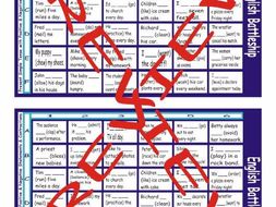 Present Simple Tense with Positive and Negative Statements and Contractions Battleship Board Game