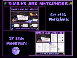 Similes and Metaphors: PowerPoint Lesson and 16 Worksheets