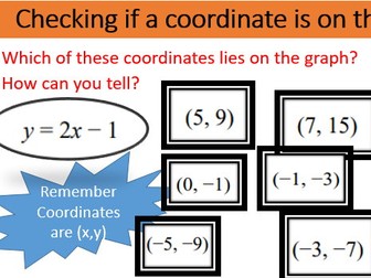 KS3 Graphs - plotting graphs, calculating the gradients, intercepts, and real life graphs