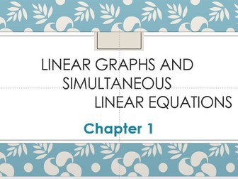 LINEAR GRAPHS AND LINEAR SIMULTANEOUS EQUATIONS