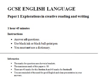 NEW AQA GCSE English Language Paper 1 practice papers