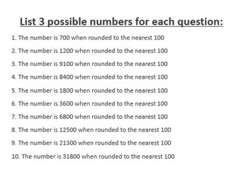 Rounding to the nearest 100 plenary