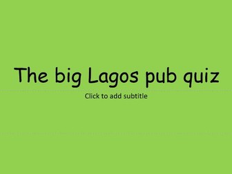 The big Lagos pub quiz