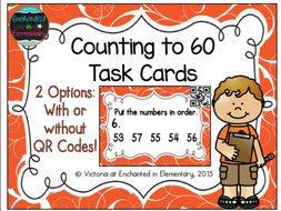 Counting to 60 Task Cards: 1st Grade Common Core: Extend the Counting Sequence