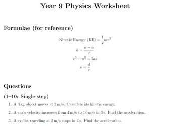 Equation of Motion and KE