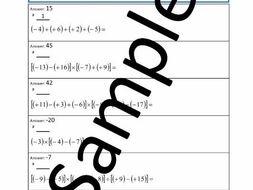 Adding, Subtracting, Multiplying and Dividing Positive and Negative Numbers - Circuit Training