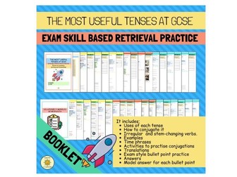 The most useful tenses at GCSE. Exam skill based retrieval practice. Spanish Curriculum recovery