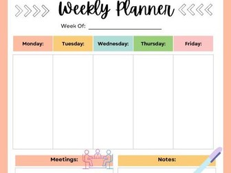 Weekly Planner Sheet