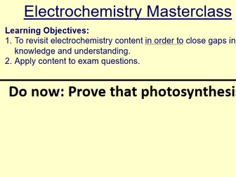 Electrochemical Cells Masterclass AQA A-level Chemistry revision lesson