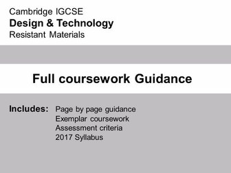 IGCSE Design Technology Coursework Guidance