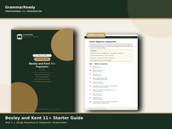 Bexley and Kent 11+ Starter Guide — Study Schedule, Roadmap & Diagnostic Assessment (Year 5)